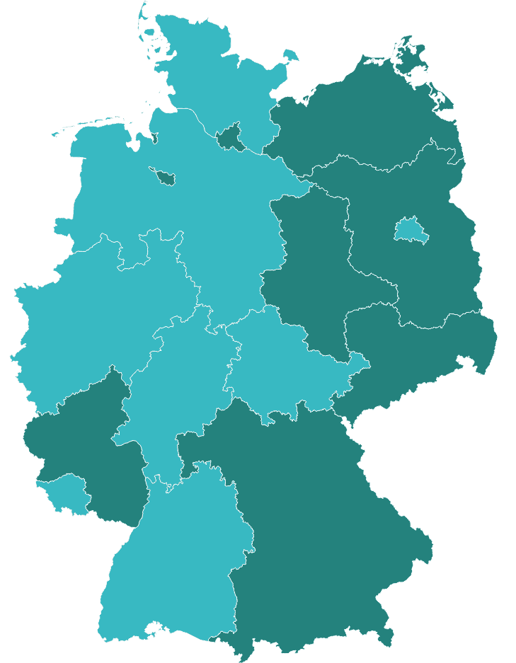 Karte Bundesländer mit Mitgliedern